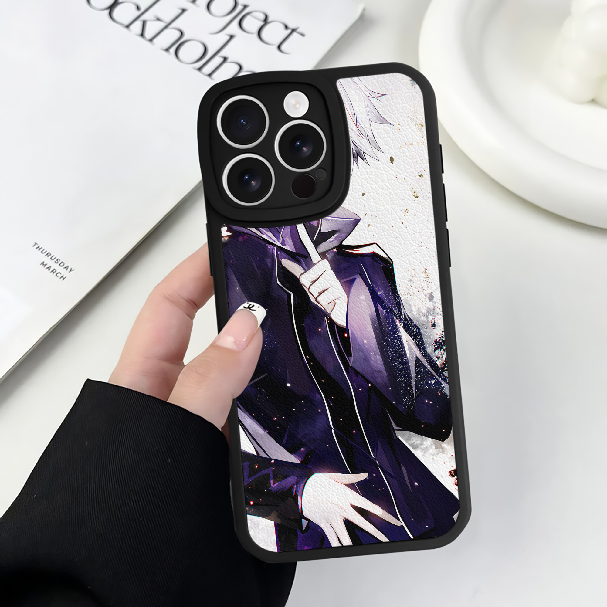 （画像用） 呪術廻戦 Jujutsu Kaisen 【iPhone 16シリーズ対応】シリコンスマホケース（レザー調） 材質：シリコン